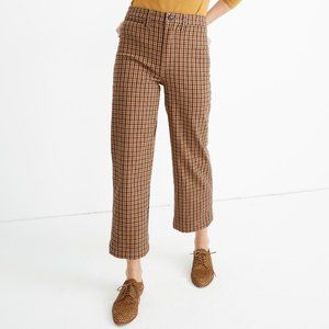 Slim Emmett Wide Leg Crop Plaid Pants 29